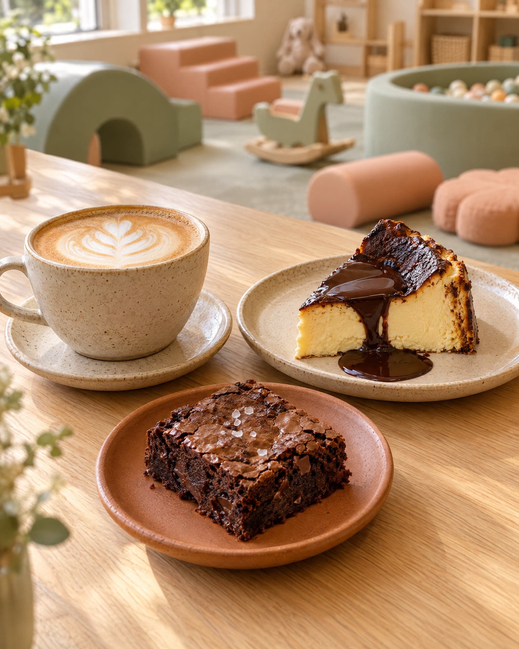Latte, San Sebastian ve browni